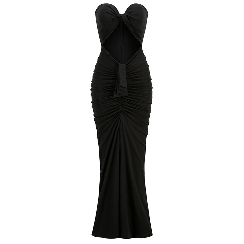 Irregular Hem Wrapped Chest Navel Party Dress