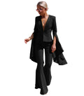 LS8021 Fashion Irregular Flare Pants Suit Set