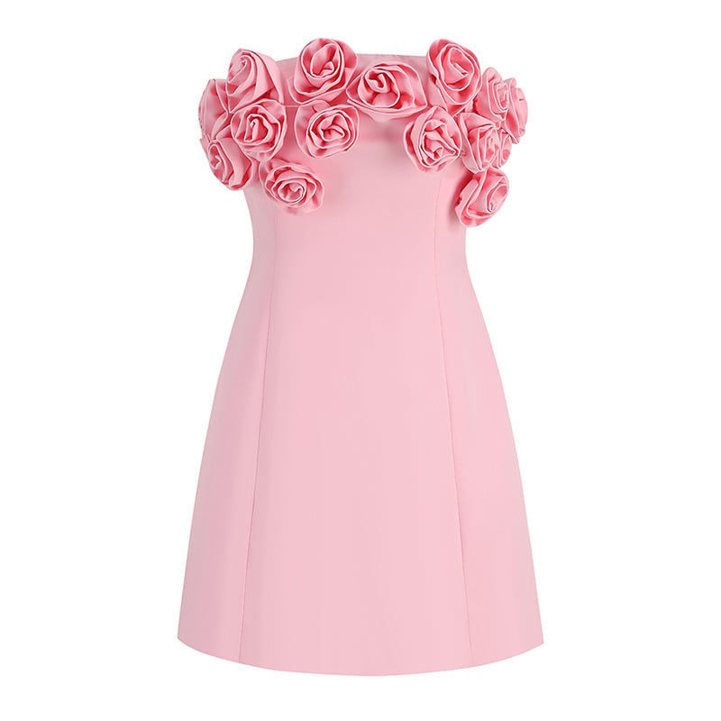 High-End Women's Tube Top Lace-up Party Dress